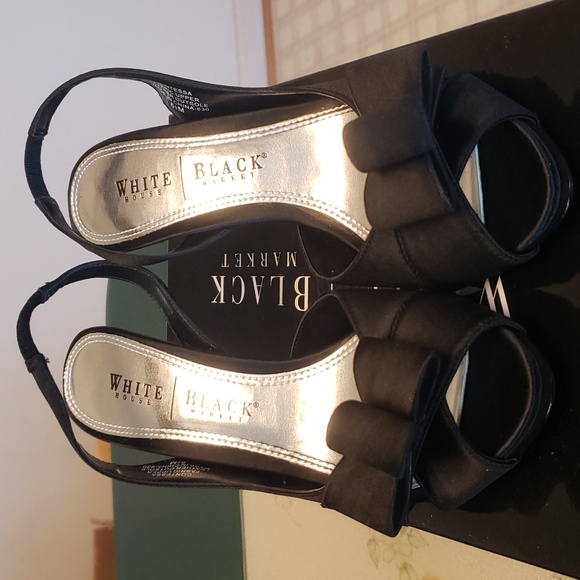 NIB WHBM Contessa Black High Heel Sandals Size 6.5 - Picture 1 of 7